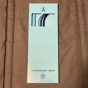 Jeffree Star blue metal straw pack